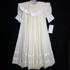 NWT Vintage Strasburg Heirloom Collection Girl’s Pale Yellow Cotton Dress 8yrs